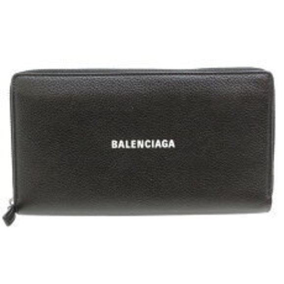 Balenciaga Continental Leather Cash Long Wallet Black - Picture 1 of 8
